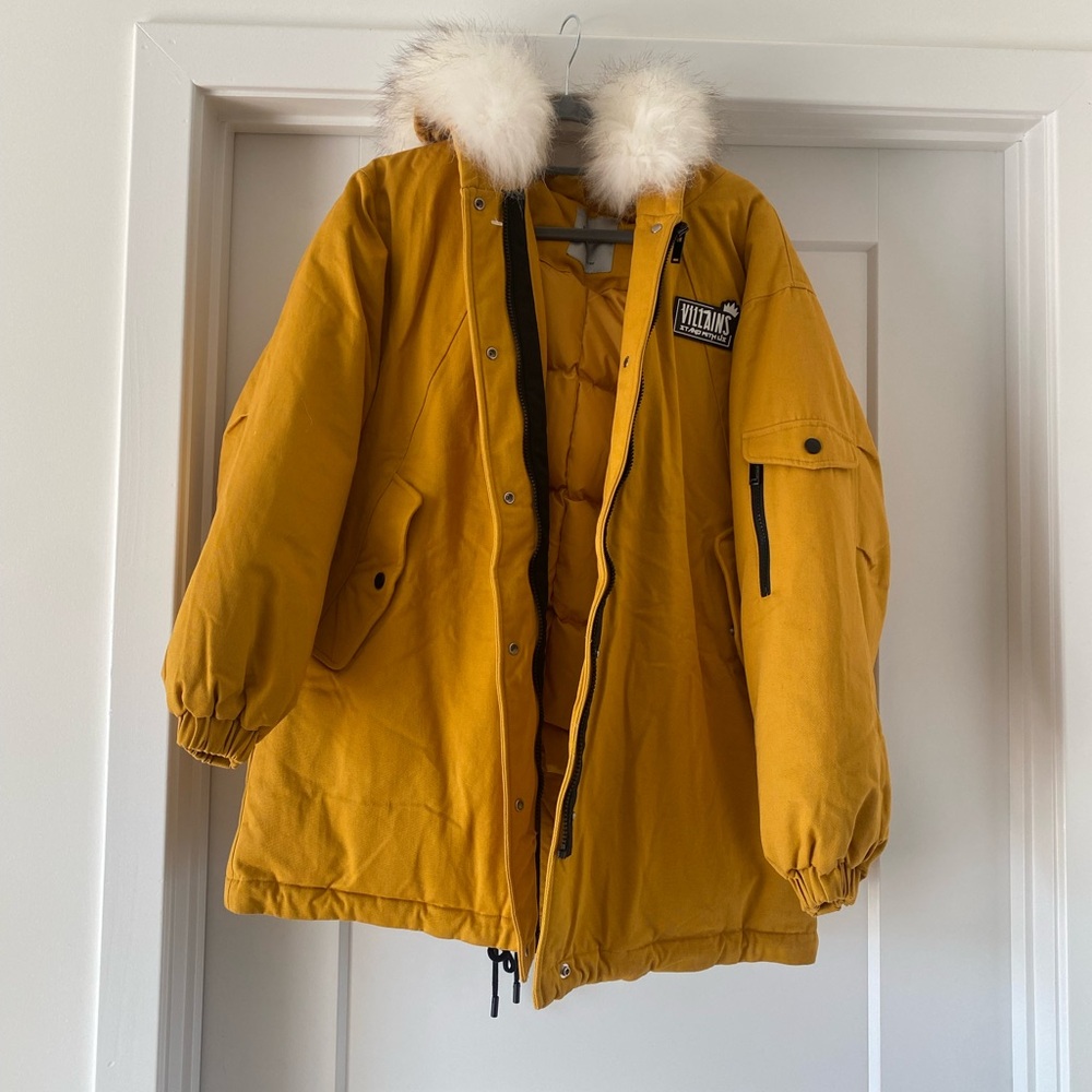 New Material girl villains parka jacket with faux fur trimmed hood